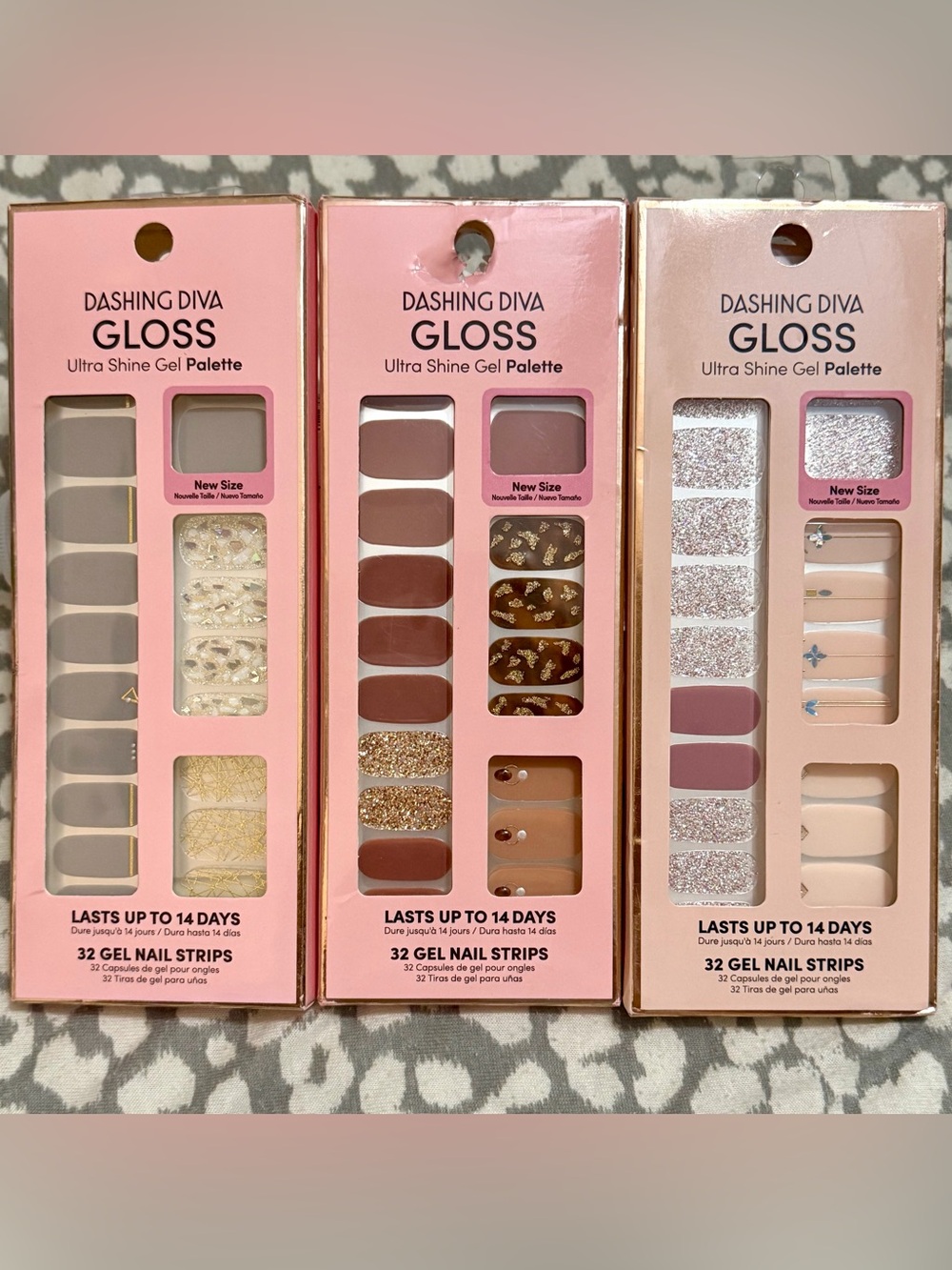 Dashing Diva GLOSS Ultra Shine Gel Nail Strips - Neutral & Rose Gold Mix (3)